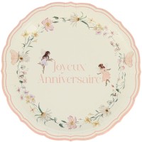 6 Assiettes Fairy World  Joyeux Anniversaire
