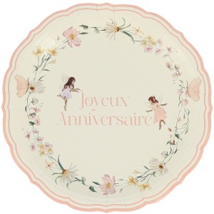6 Assiettes Fairy World  Joyeux Anniversaire