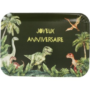 3 Plateaux Dinosaures Vert  Joyeux Anniversaire