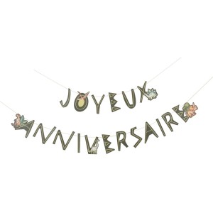 Guirlande Dinosaures Vert  Joyeux Anniversaire