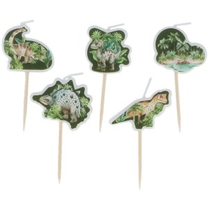 5 Bougies Dinosaures Vert