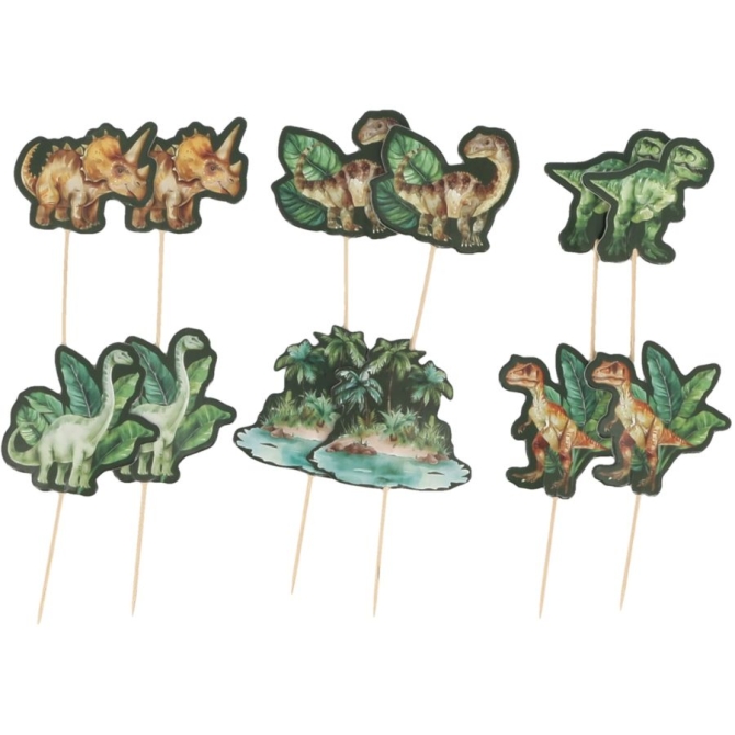 12 Pics Dinosaures Vert 