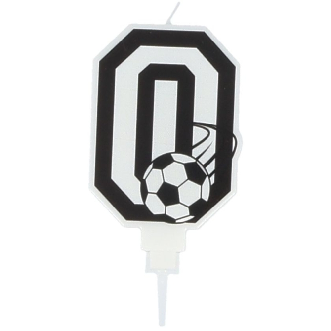 Bougie Football Chiffre 0 - 8.5 cm 