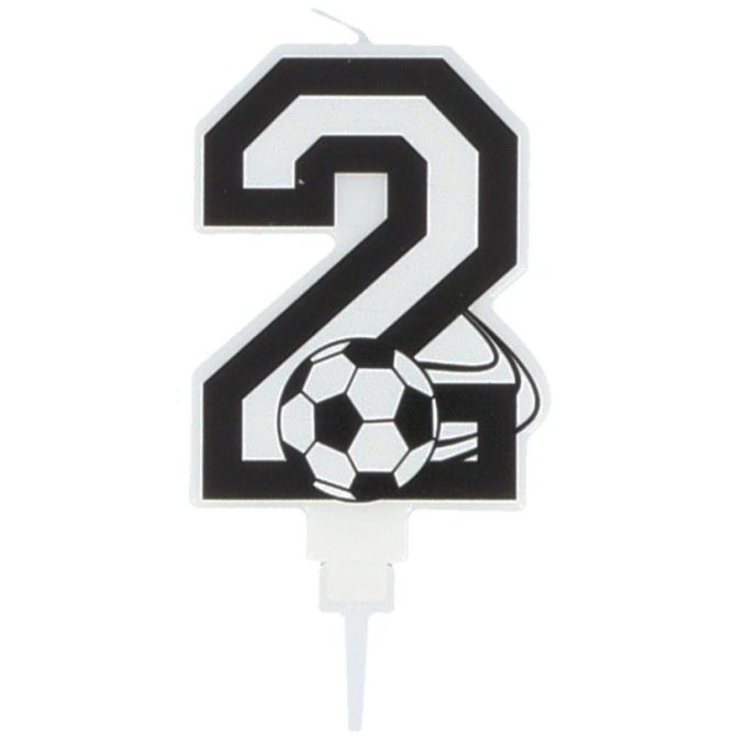 Bougie Football Chiffre 2 - 8.5 cm 