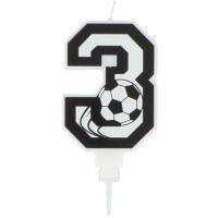 Bougie Football Chiffre 3 - 8.5 cm