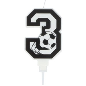 Bougie Football Chiffre 3 - 8.5 cm