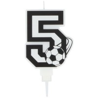 Bougie Football Chiffre 5 - 8.5 cm