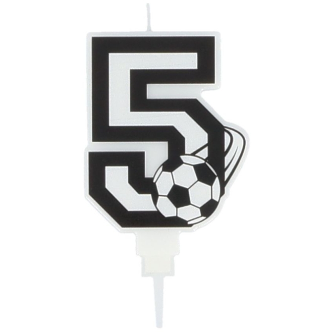 Bougie Football Chiffre 5 - 8.5 cm 