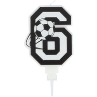 Bougie Football Chiffre 6 - 8.5 cm