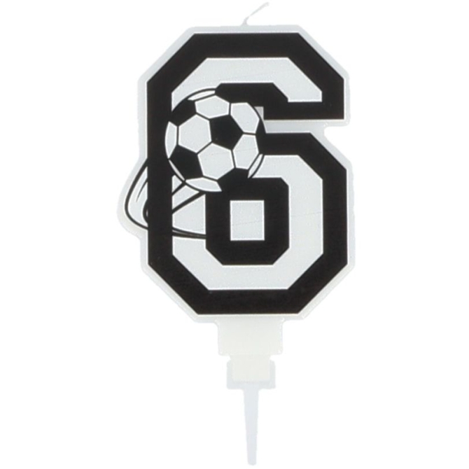 Bougie Football Chiffre 6 - 8.5 cm 