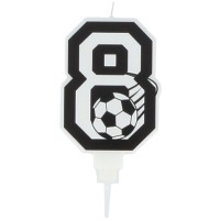 Bougie Football Chiffre 8 - 8.5 cm