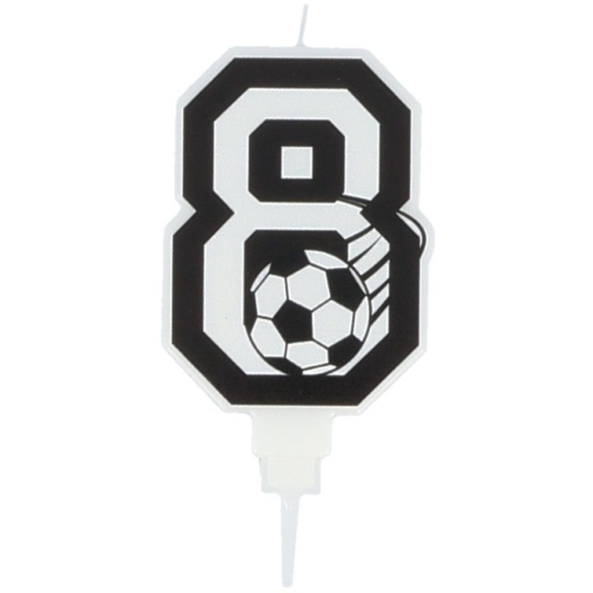 Bougie Football Chiffre 8 - 8.5 cm 