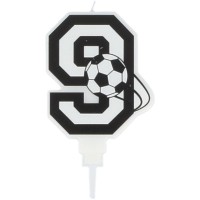 Bougie Football Chiffre 9 - 8.5 cm