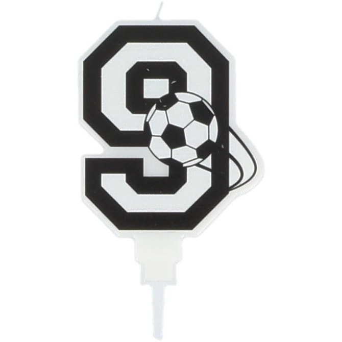 Bougie Football Chiffre 9 - 8.5 cm 