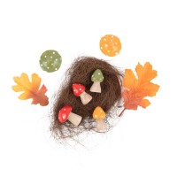 Assortiment de Feuilles d'rable, Brindilles et Champignons en Rsine