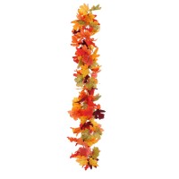 Guirlande Garnie Douceur d'Automne Orange et Verte - 1,20 m