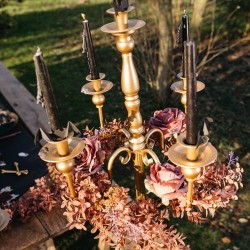 Couronne de 3 Roses et Feuillages Witchyland -  50 cm. n2