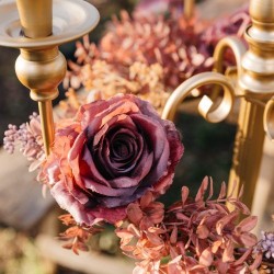 Couronne de 3 Roses et Feuillages Witchyland -  50 cm. n3