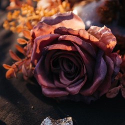 Couronne de 3 Roses et Feuillages Witchyland -  50 cm. n4