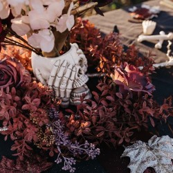 Couronne de 3 Roses et Feuillages Witchyland -  50 cm. n5