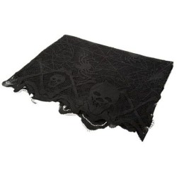 Nappe Araignes et Ttes de Mort en Dentelle Noire - 1, 82 m. n1