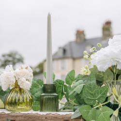 2 Bougies Flambeau en Cire  Vert-de-Gris. n2