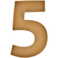 Plateau en Carton Kraft Chiffre 5 - 40 cm - Alimentaire