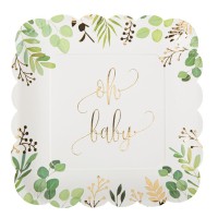 Contient : 1 x 8 Assiettes Oh Baby