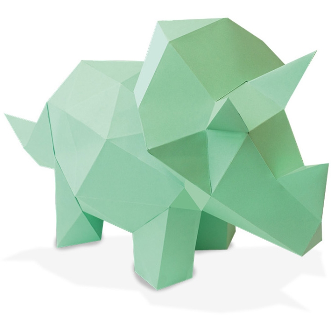 Trophée Petit Tricératops - Papier 3D 