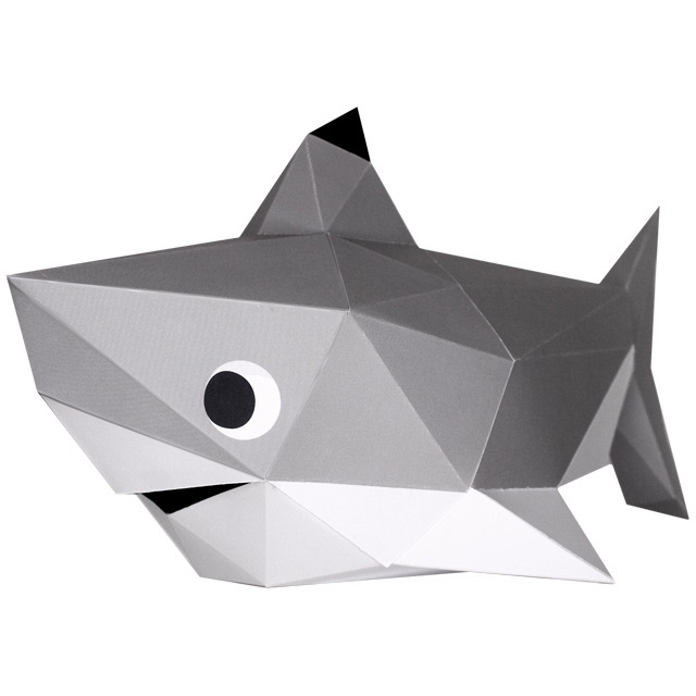 Trophe Petit Requin - Papier 3D 