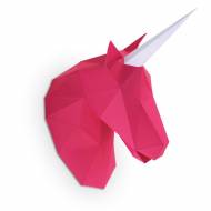 Trophée Petite Licorne Rose - Papier 3D
