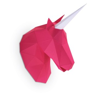 Trophe Petite Licorne Rose - Papier 3D