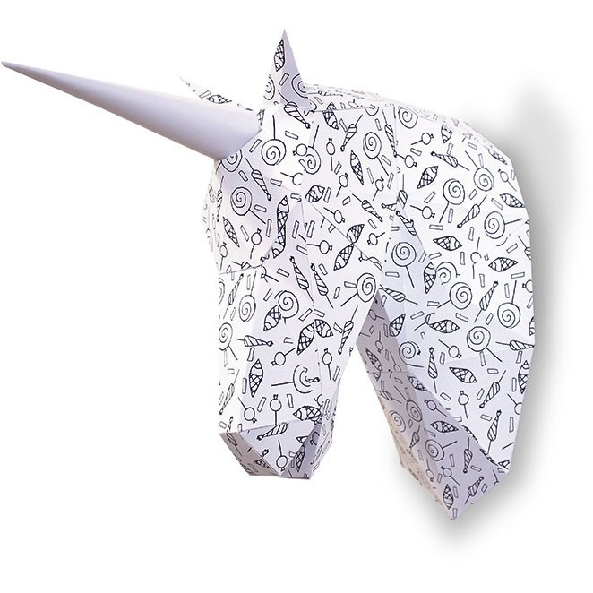 Trophe Petite Licorne  colorier - Papier 3D 