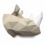 Trophe Rhinocros Naturel - Papier 3D
