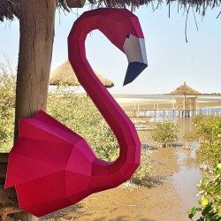 Trophe Flamant Rose - Papier 3D. n3