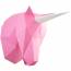 Trophe Licorne Rose - Papier 3D