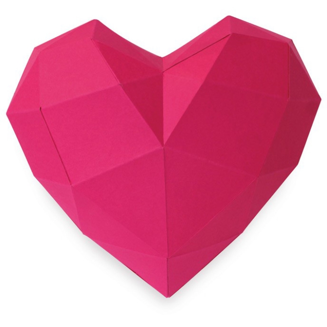 Petit Coeur Rose - Papier 3D 