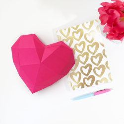 Petit Coeur Rose - Papier 3D. n1