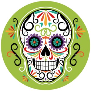 Disque sucre Halloween Calavera