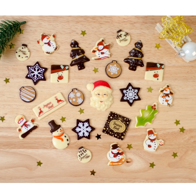 24 Petits Cadeaux Chocolats (5 cm maxi) - Calendrier de l Avent 