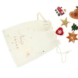 Set 24 Mini Cadeaux Déco (3.5 cm)  +  Sac coton - Calendrier de l Avent en bois. n°1