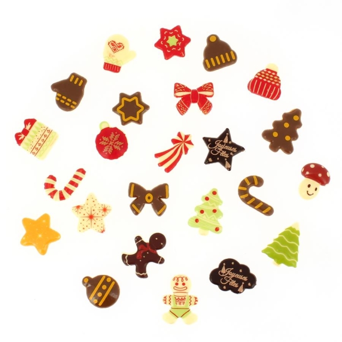24 Mini Cadeaux Chocolats (3.4 cm maxi) - Calendrier de l Avent 