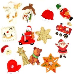 Set 24 Mini Cadeaux Dco (3.5 cm)  +  Sac coton - Calendrier de l Avent en bois. n1