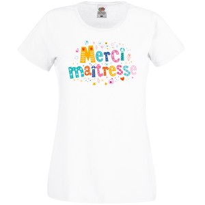 T-shirt Merci Matresse Blanc