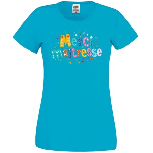 T-shirt Merci Matresse Bleu azur