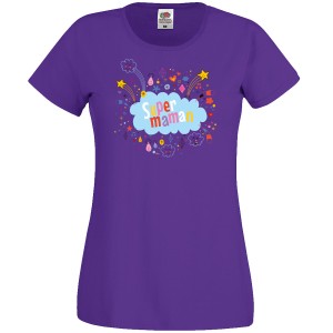 T-shirt Super Maman Nuage - Pourpre