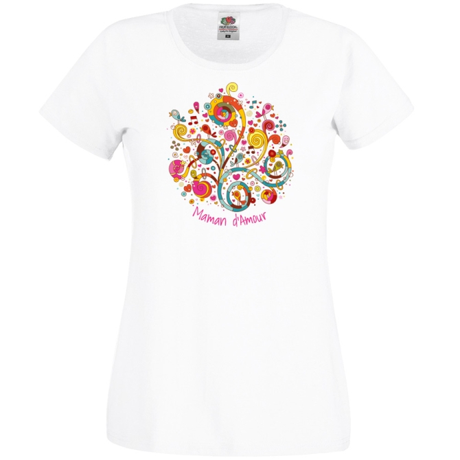 T-shirt Maman d Amour - Blanc 