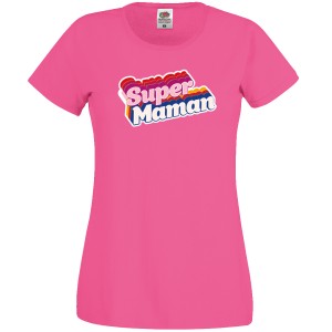 T-shirt Super Maman - Rose
