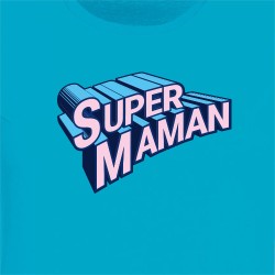 T-shirt Super Maman - Bleu azur. n1