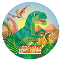 Disque gteau Dino T-Rex (19 cm)